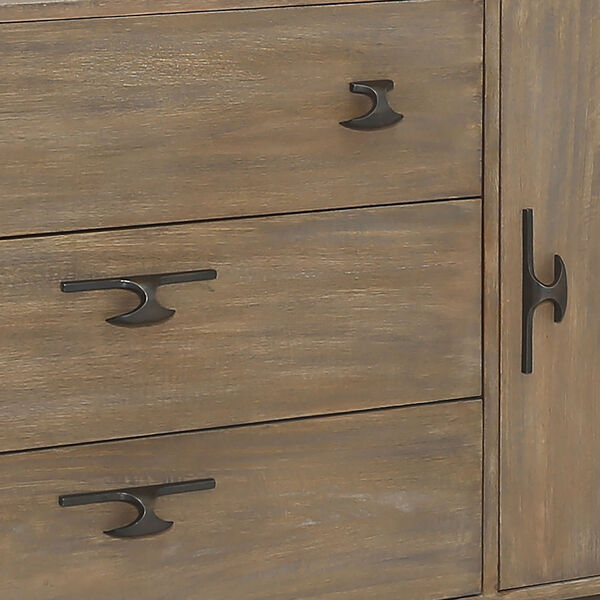 Merrill Aged Wood Three-Drawer Single Door Cabinet, image 3