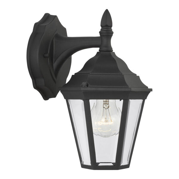 Bakersville Black Seven-Inch One-Light Outdoor Wall Sconce with Clear Beveled Shade, image 3