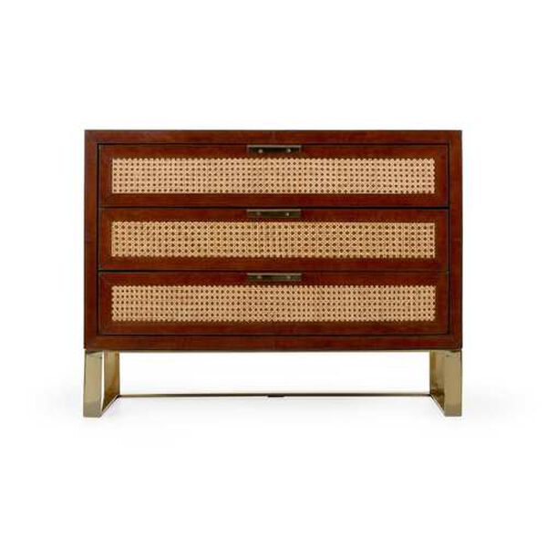 Cognac and Polished Brass Under The Canvas Chest, image 6