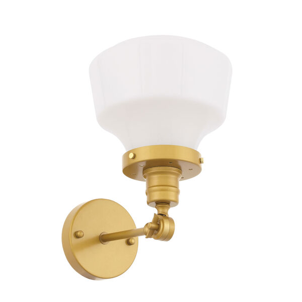 Lyle Brass Eight-Inch One-Light Wall Sconce with Frosted White Glass, image 5