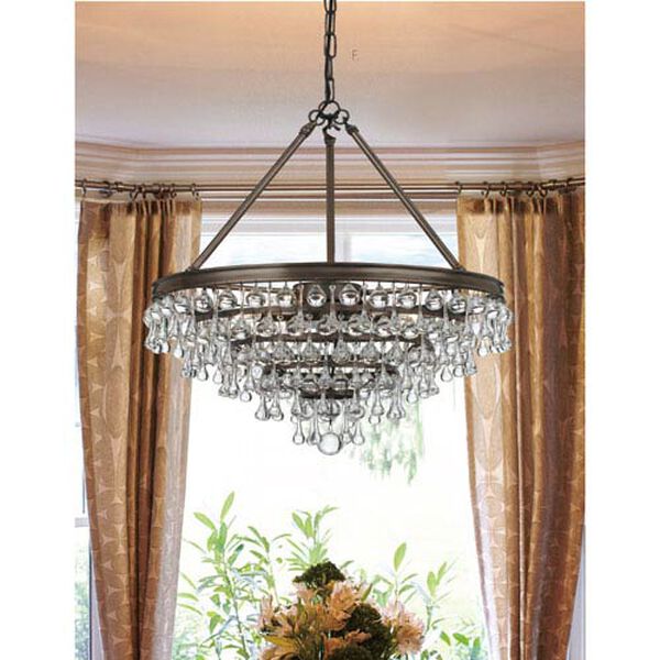 Hopewell Bronze 20-Inch Six-Light Chandelier with Clear Crystal, image 2