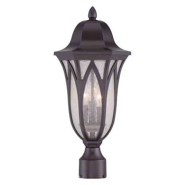 Milano Oil Rubbed Bronze Three-Light Outdoor Post Mount, image 1
