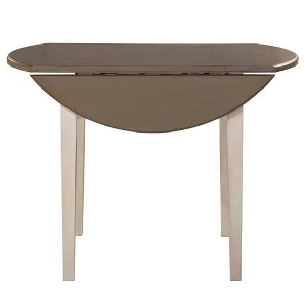 Clarion Sea White Wood Round Drop Leaf Dining Table, image 3