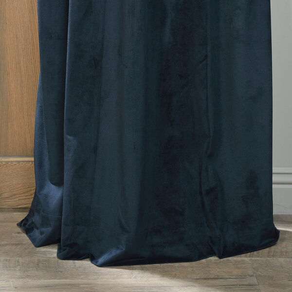 Signature Midnight Blue Blackout Velvet Pole Pocket Single Panel Curtain, 50 X 84, image 5