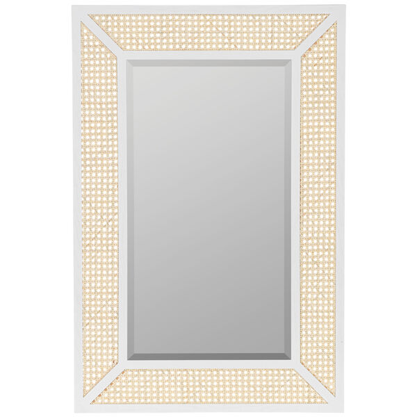 Dani Cane and White Wood 36-Inch x 24-Inch Wall Mirror, image 2