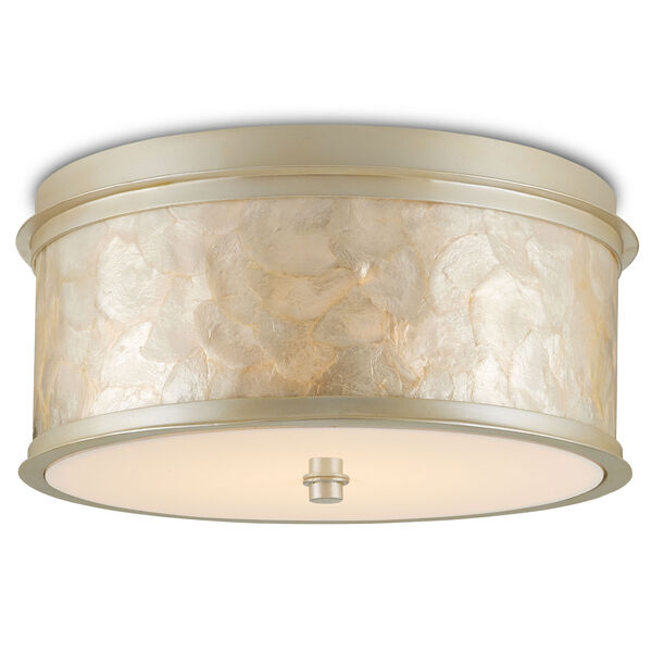 Neith Sea Pearl and Natural One-Light Integrated LED Flush Mount, image 1