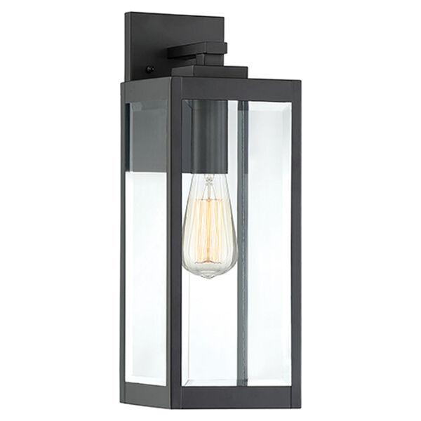 Pax Black 17-Inch One-Light Outdoor Wall Lantern with Beveled Glass, image 1