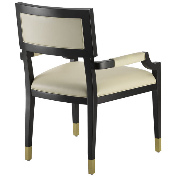 Artemis Caviar Black and White Leather Chair, image 4