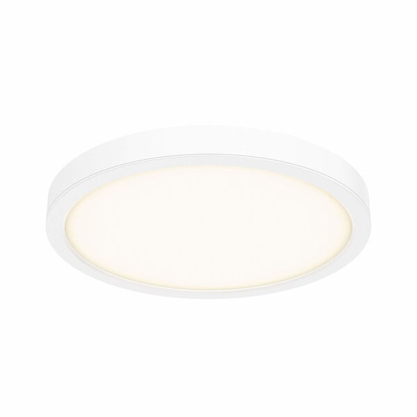 White 14-Inch Round Indoor Outdoor LED Flush Mount, image 1