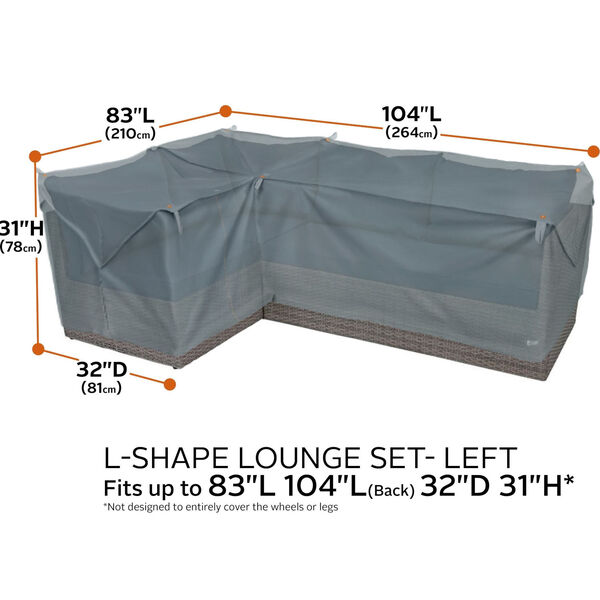Poplar Monument Grey Patio Left facing Sectional Lounge Set Cover, image 4