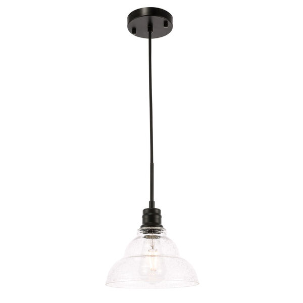Gil Black Nine-Inch One-Light Mini Pendant with Clear Seeded Glass, image 6