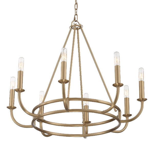 Bailey Aged Brass 28-Inch Eight-Light Chandelier, image 4