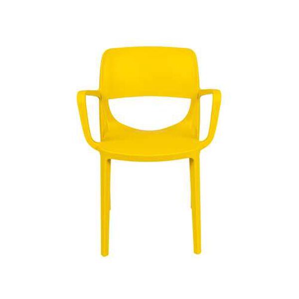 Bella Yellow Outdoor Stackable Armchair, Set of Four, image 3
