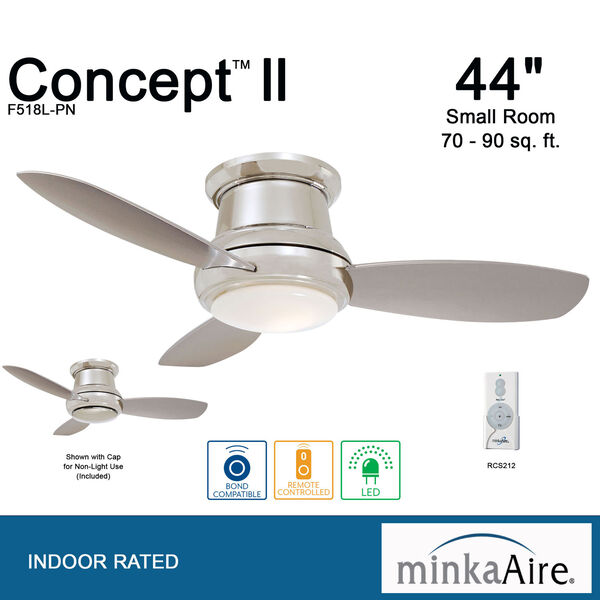 Concept II Polished Nickel 44-Inch LED Ceiling Fan, image 6