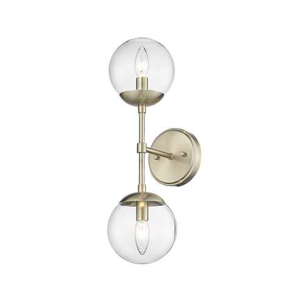 Avell Modern Gold Two-Light Wall Sconce, image 2