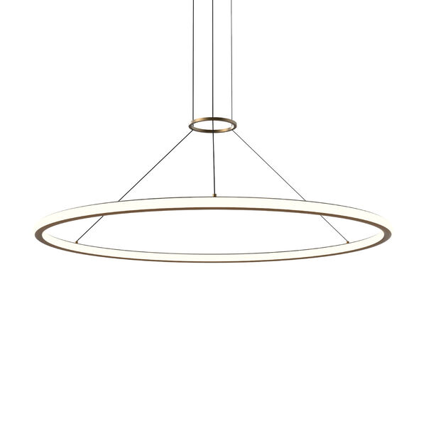 Luna Painted Brass 48-Inch Two-Light Round 3000K LED Pendant, image 1