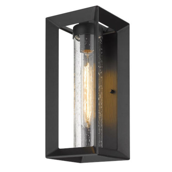 Darren Natural Black One-Light Outdoor Wall Sconce with Seeded Glass, image 3