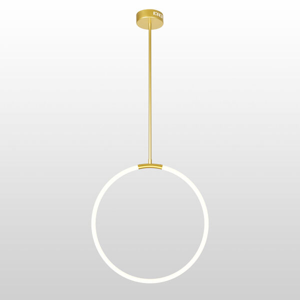 Hoops Satin Gold LED Chandelier, image 1