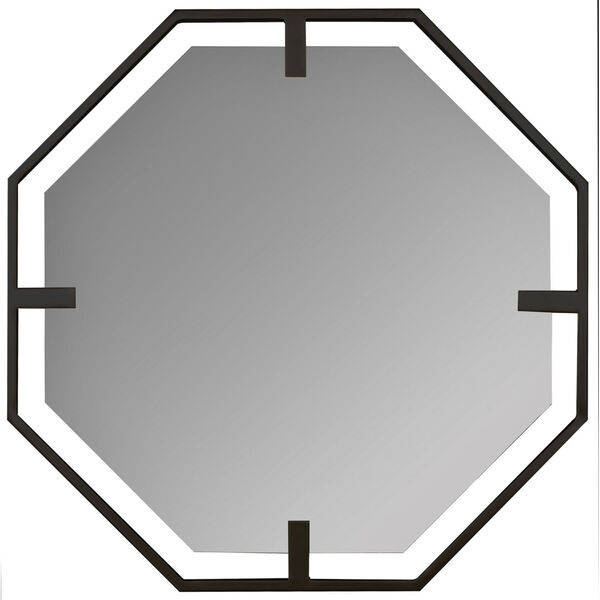 Kelani Black Matte 32-Inch x 32-Inch Wall Mirror, image 1
