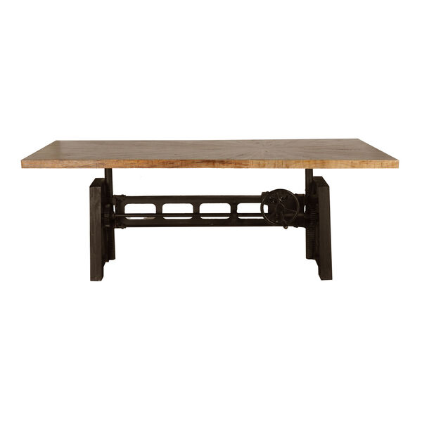Del Sol Brown and Black Adjustable Height Crank Dining Table, image 3