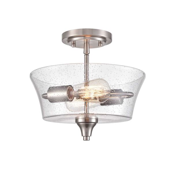 Caily Brushed Nickel Two-Light Semi Flush Mount, image 3