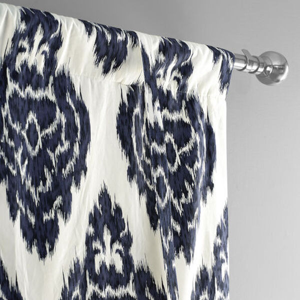 Ikat Blue Printed Cotton Tie-Up Window Shade Single Panel, image 5