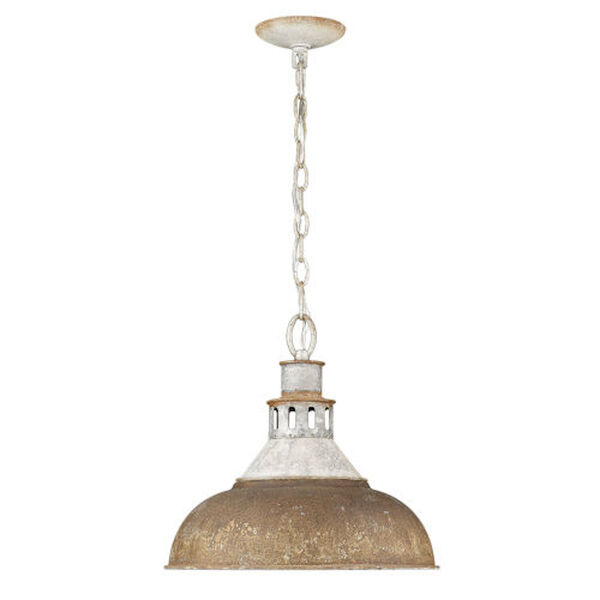 Charlotte Aged Galvanized Steel One-Light Pendant with Antique Rust Shade, image 2