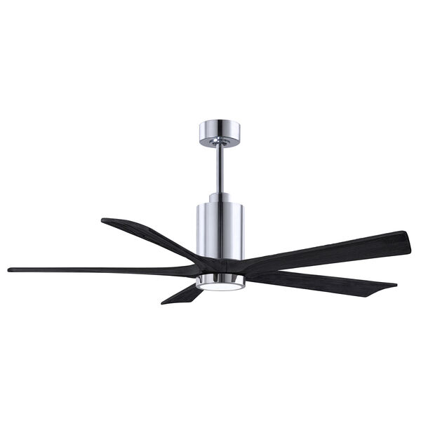 Patricia-5 Polished Chrome and Matte Black 60-Inch Ceiling Fan with LED Light Kit, image 3