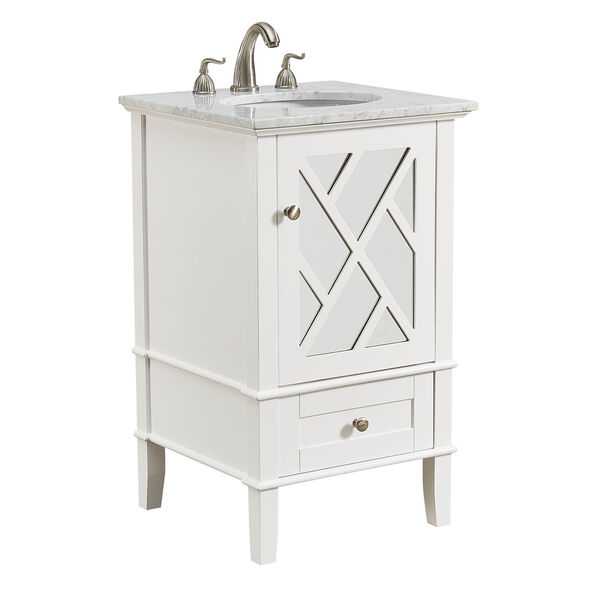Luxe Frosted White Vanity Washstand, image 2