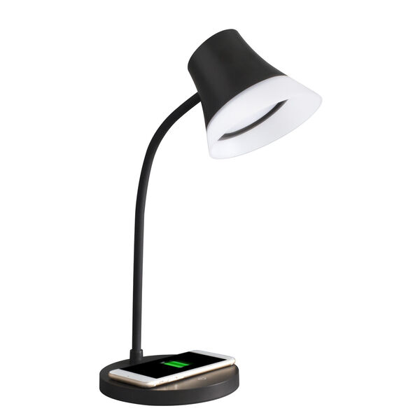 Shine Black LED Desk Lamp with Wireless Charging, image 1