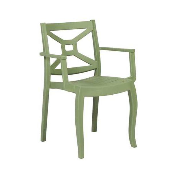 Zeus Green Outdoor Stackable Armchair, Set of Four, image 2