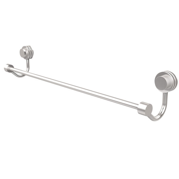 Venus Collection 30 Inch Towel Bar with Dotted Accent, Satin Chrome, image 1