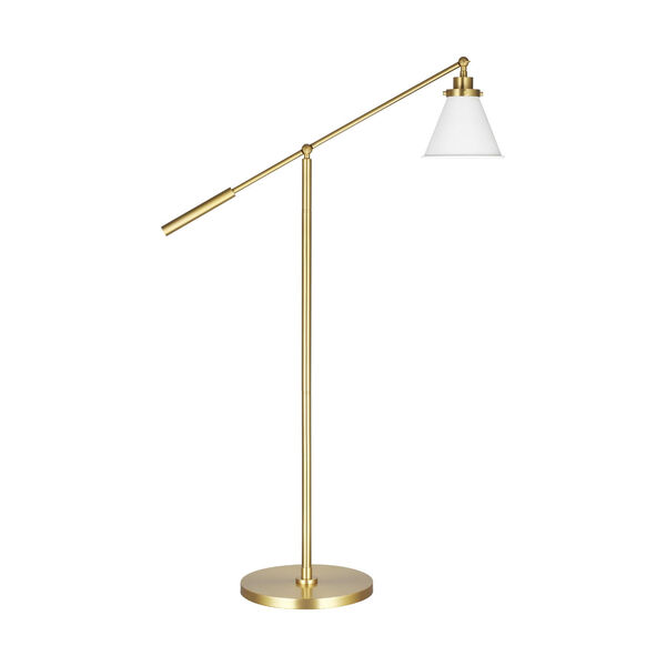 Wellfleet Matte White and Gold 31-Inch One-Light Floor Lamp, image 1
