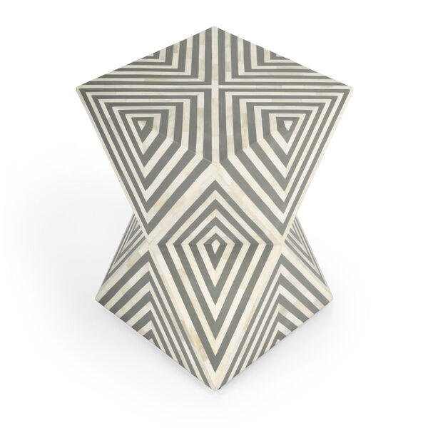 Anais Gray and White Bone Inlay End Table, image 5
