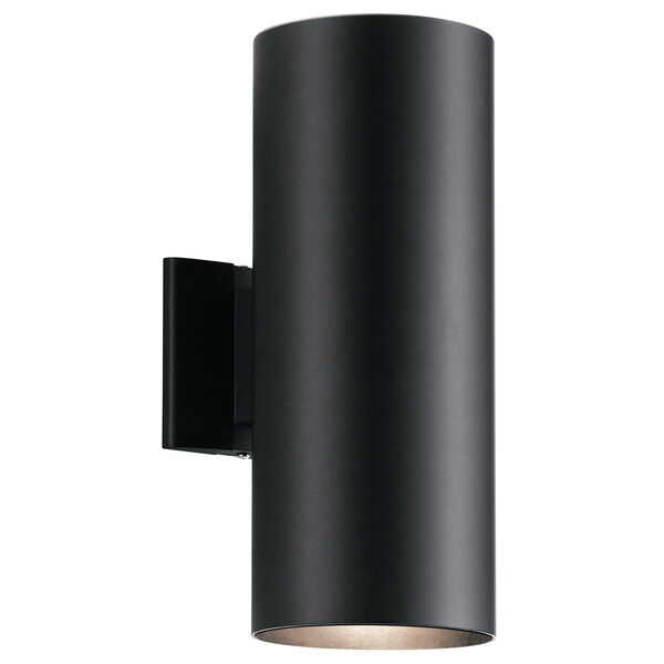 Black 6-Inch Two-Light Medium Outdoor Wall Light, image 1