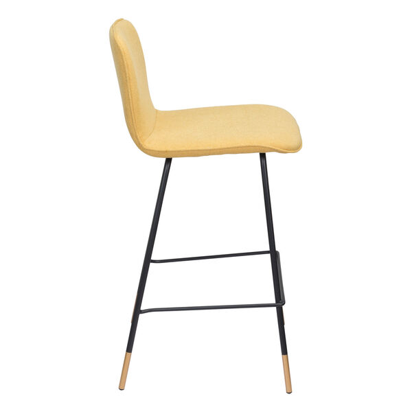 Var Yellow, Black and Gold Counter Height Bar Stool, image 3