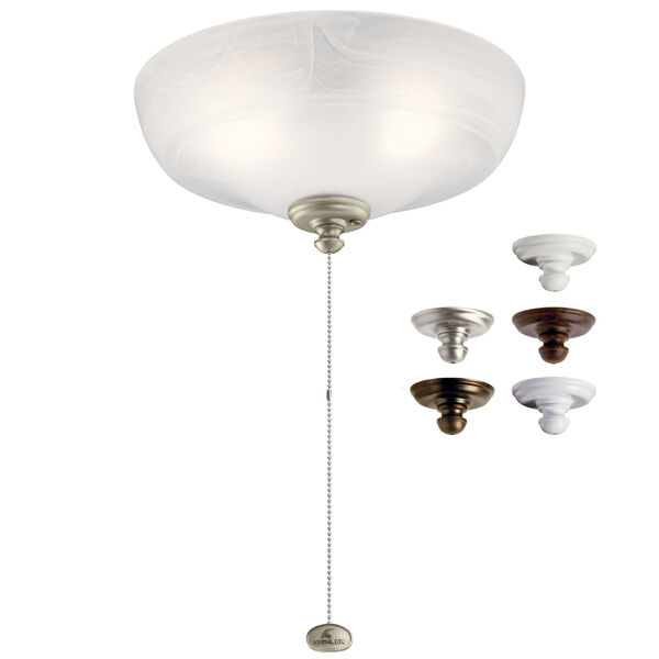 Multicolor 13-Inch Three-Light LED Alabaster Swirl Fan Light Kit, image 2