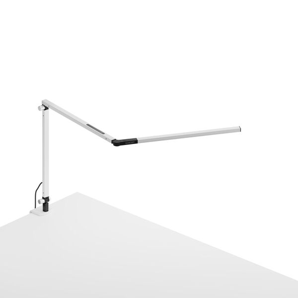 Z-Bar White LED Desk Lamp with One-Piece Desk Clamp, image 1