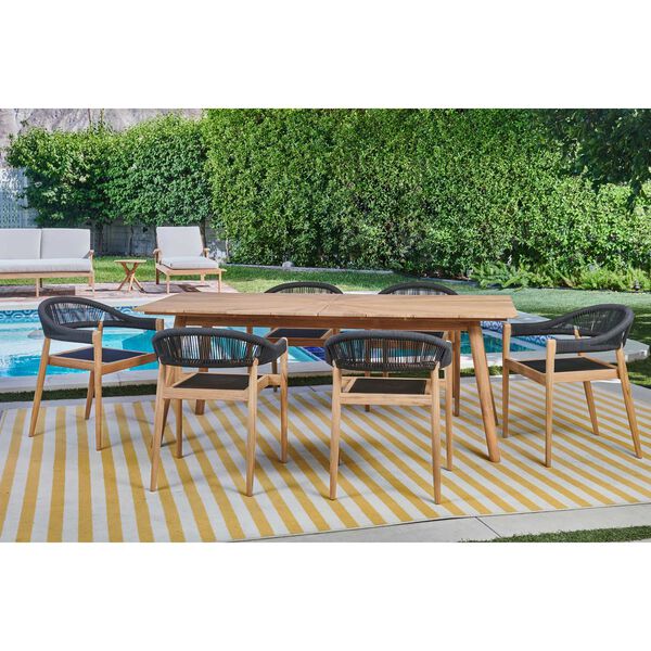 Cambria Natural Teak Outdoor Rectangular Dining Table, image 2