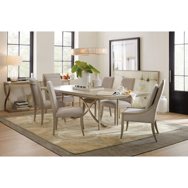 Elixir Gray and Beige 80-Inch Rectangular Dining Table with 1-20-Inch Leaf, image 3
