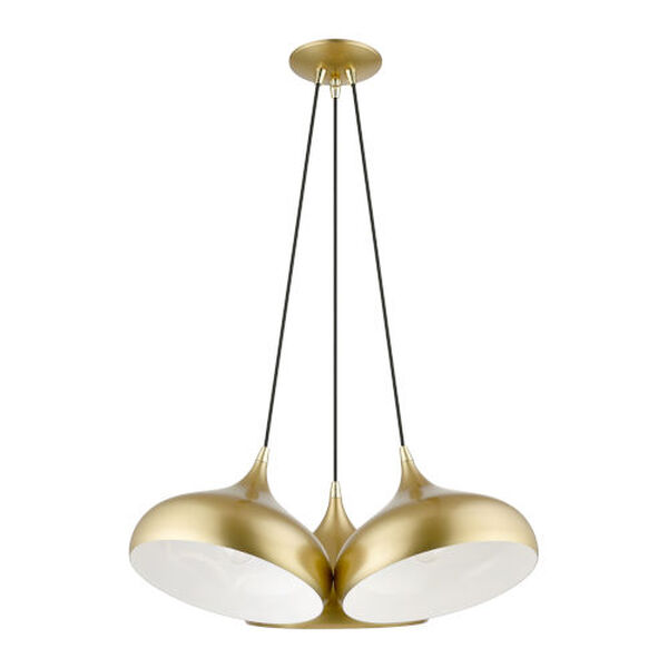 Amador Soft Gold with Polished Brass Accents Three-Light Cluster Pendant, image 4