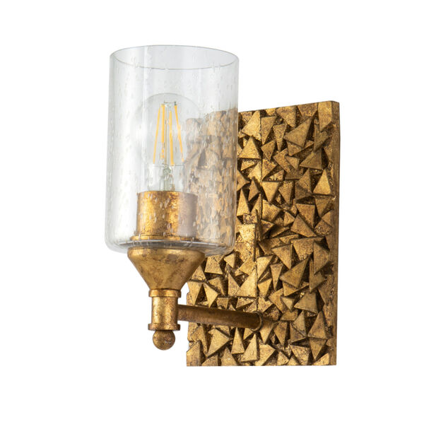 Mosaic Gold Leaf with Antique One-Light Wall Sconce, image 1