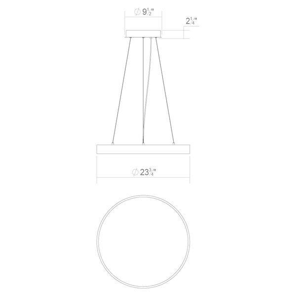 Pi Satin White 24-Inch Round 3000K LED Pendant, image 4