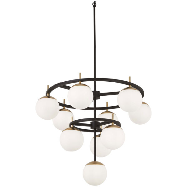 Alluria Weathered Black with Autumn Gold 10-Light Chandelier, image 1