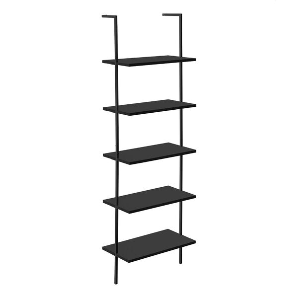 Black Ladder Bookcase with Five Shelves, image 1