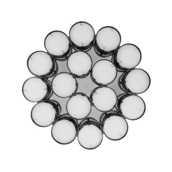 Opal Soft Black and Stainless Steel 17-Light Flush Mount, image 1