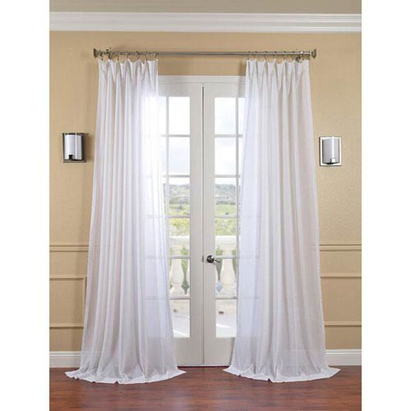 White Orchid Faux Linen Sheer Single Panel Curtain 50 x 120, image 1