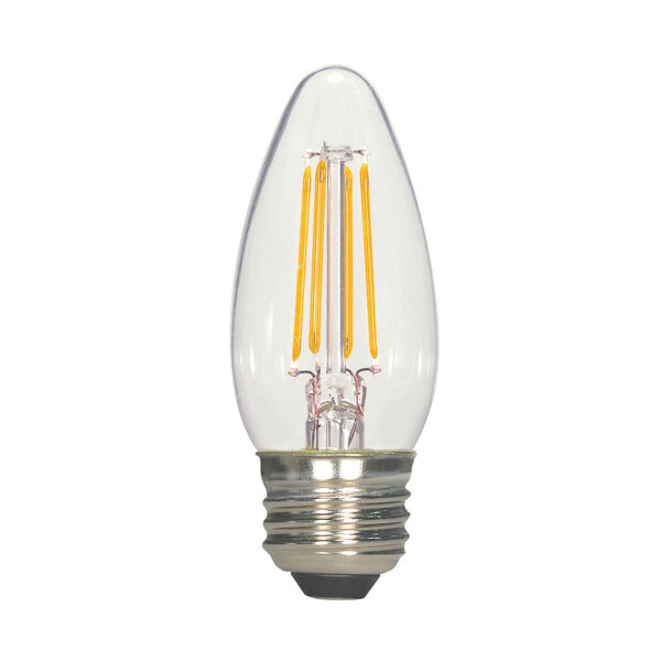 SATCO Clear LED C11 Medium 4.5 Watt LED Filament Bulb with 2700K 450 Lumens 80 CRI and 360 Degrees Beam, Carded, image 1