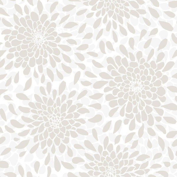 Toss The Bouquet Beige Peel And Stick Wallpaper – SAMPLE SWATCH ONLY, image 1