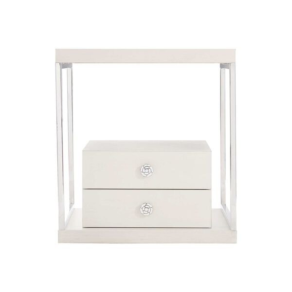 Silhouette White and Stainless Steel Side Table, image 3